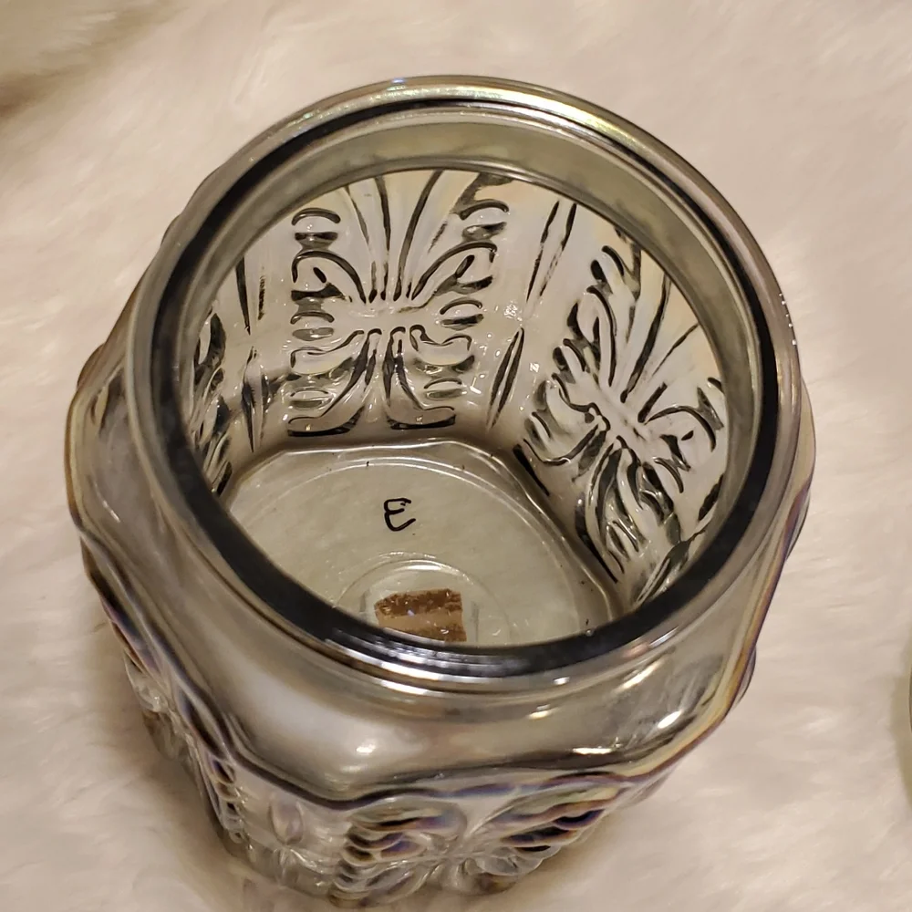 Imperial Carnival Vintage Glass Canister Atterbury Blue Cookies Jar